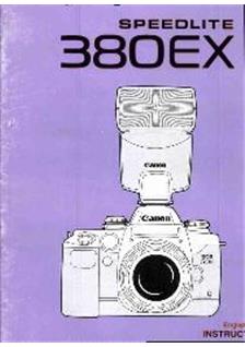 Canon 380 EX manual. Camera Instructions.